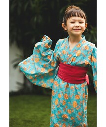 フラワー柄 浴衣 2026SS （90～130cm）お祭り 女の子 男の子 夏休み 花火大会 夕涼み