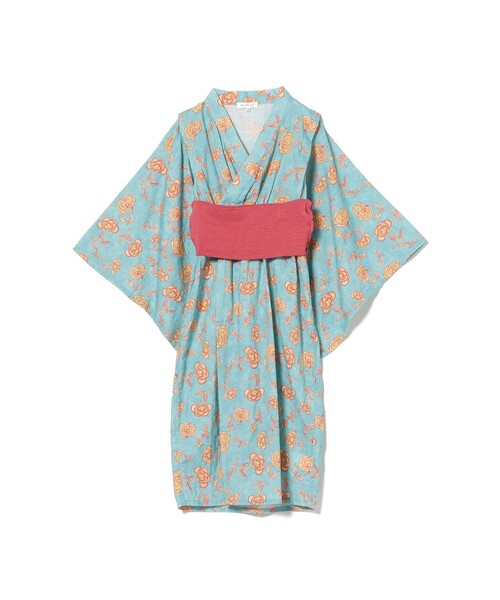 BEAMS mini（ビームスミニ）の「フラワー柄 浴衣 2026SS （90～130cm）お祭り 女の子 男の子 夏休み 花火大会 夕涼み（浴衣・キッズ・サックスブルー・S(90～100)/M(110～120)/L(130～140)）」の13枚目の写真