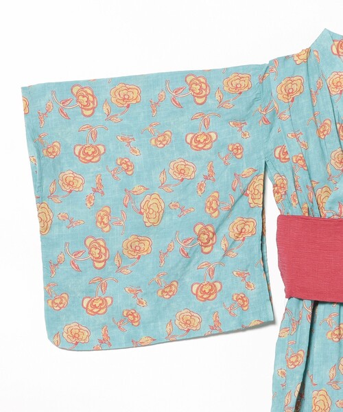 BEAMS mini（ビームスミニ）の「フラワー柄 浴衣 2026SS （90～130cm）お祭り 女の子 男の子 夏休み 花火大会 夕涼み（浴衣・キッズ・サックスブルー・S(90～100)/M(110～120)/L(130～140)）」の15枚目の写真