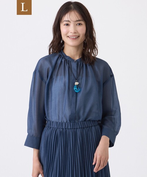 TRANS WORK(トランスワーク)の「【L】【ウォッシャブル】ジーンローンブラウス(シャツ/ブラウス・レディース・ブルー系その他2・46/44)」の1枚目の写真
