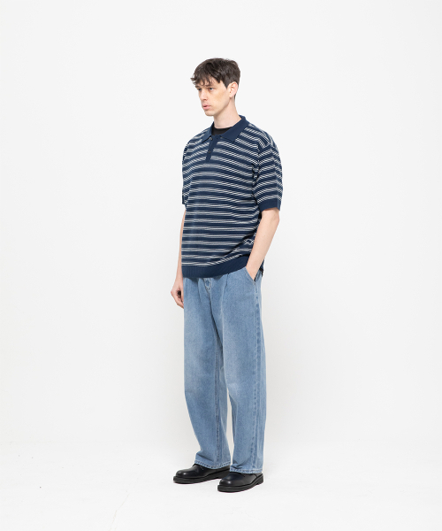 CHAMBROS（チャンブロス）の「オーバーサイズカラー半袖ニット[ネイビー]（ニット/セーター・メンズ・その他・MEDIUM/LARGE/X-LARGE）」の3枚目の写真