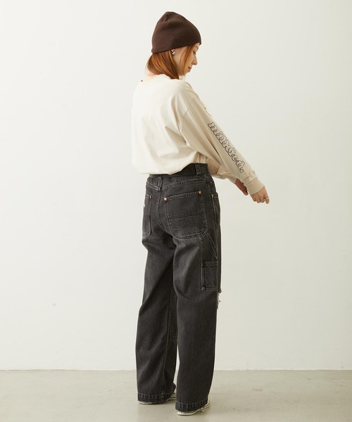 MILKFED.(ミルクフェド)の「MILKFED. COOPER LOGO L/S TEE(Tシャツ/カットソー・レディース・ピンク/チャコール/オフホワイト・M/L)」の7枚目の写真