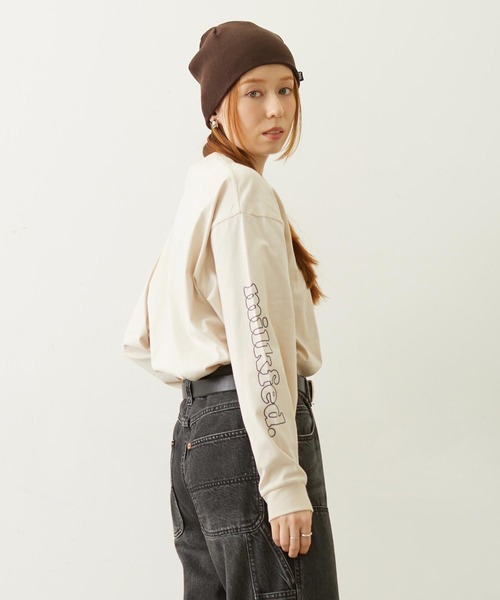 MILKFED.(ミルクフェド)の「MILKFED. COOPER LOGO L/S TEE(Tシャツ/カットソー・レディース・ピンク/チャコール/オフホワイト・M/L)」の5枚目の写真