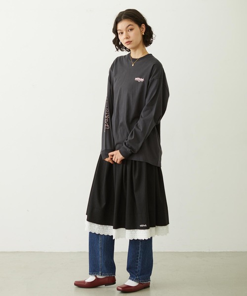 MILKFED.(ミルクフェド)の「MILKFED. COOPER LOGO L/S TEE(Tシャツ/カットソー・レディース・ピンク/チャコール/オフホワイト・M/L)」の15枚目の写真