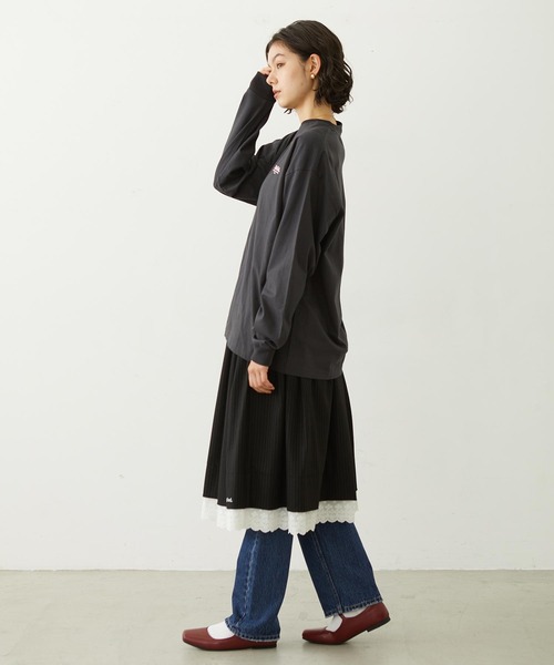 MILKFED.(ミルクフェド)の「MILKFED. COOPER LOGO L/S TEE(Tシャツ/カットソー・レディース・ピンク/チャコール/オフホワイト・M/L)」の16枚目の写真