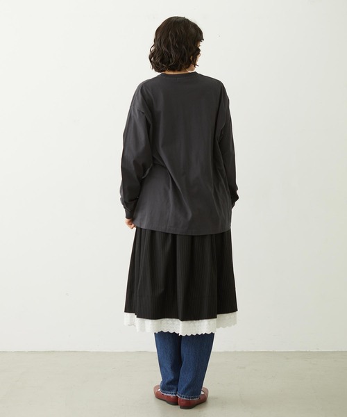 MILKFED.(ミルクフェド)の「MILKFED. COOPER LOGO L/S TEE(Tシャツ/カットソー・レディース・ピンク/チャコール/オフホワイト・M/L)」の17枚目の写真