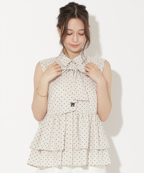 WILLSELECTION(ウィルセレクション)の「ティアードヘムリボンタイブラウス(シャツ/ブラウス・レディース・ブルー/オフホワイト/ホワイト系その他/ピンク系その他・FREE)」の4枚目の写真