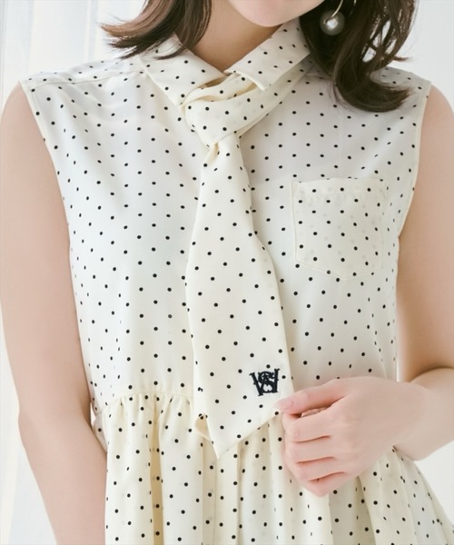 WILLSELECTION(ウィルセレクション)の「ティアードヘムリボンタイブラウス(シャツ/ブラウス・レディース・ブルー/オフホワイト/ホワイト系その他/ピンク系その他・FREE)」の6枚目の写真