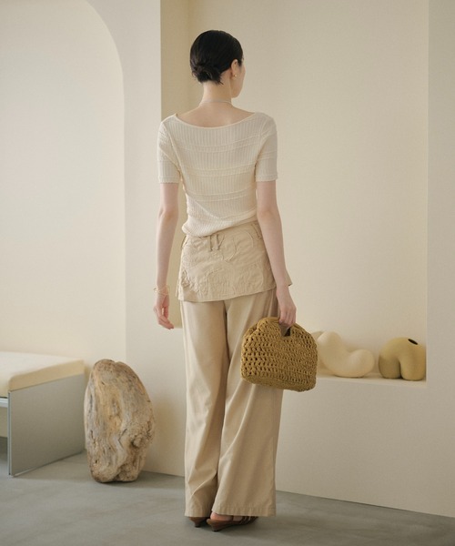 LAULEN(ローレン)の「textured border knit tops /テクスチャーボーダーニットトップス(ニット/セーター・レディース・アイボリー/オレンジ系/グレー・FREE)」の20枚目の写真