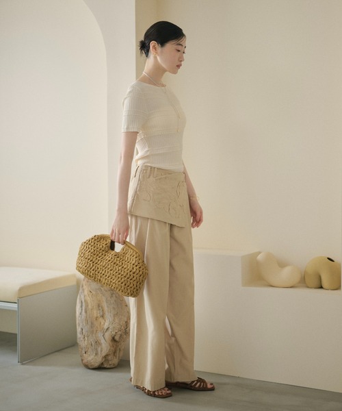 LAULEN(ローレン)の「textured border knit tops /テクスチャーボーダーニットトップス(ニット/セーター・レディース・アイボリー/オレンジ系/グレー・FREE)」の21枚目の写真