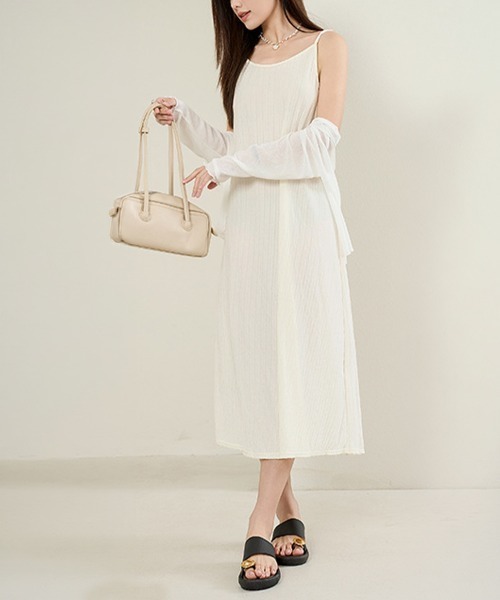 Miniministore(ミニミニストア)の「キャミワンピース プリーツ レディース夏(ワンピース・レディース・ブラック/アイボリー・M/XL/L)」の11枚目の写真