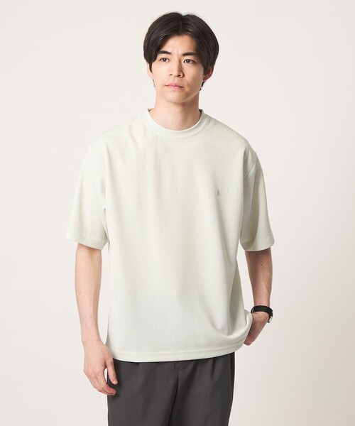 green label relaxing(グリーンレーベルリラクシング)の「【WEB限定】JUST fit 刺繍ロゴ 半袖 Tシャツ -UVカット・吸水速乾-(Tシャツ/カットソー・メンズ・ホワイト/ライトグレー/ブラック・M/L/S/XL)」の3枚目の写真