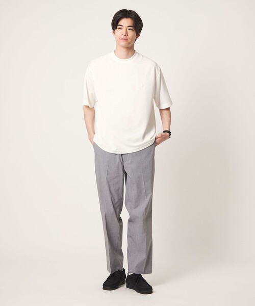 green label relaxing(グリーンレーベルリラクシング)の「【WEB限定】JUST fit 刺繍ロゴ 半袖 Tシャツ -UVカット・吸水速乾-(Tシャツ/カットソー・メンズ・ホワイト/ライトグレー/ブラック・M/L/S/XL)」の8枚目の写真