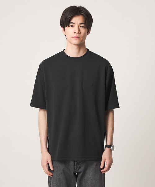 green label relaxing(グリーンレーベルリラクシング)の「【WEB限定】JUST fit 刺繍ロゴ 半袖 Tシャツ -UVカット・吸水速乾-(Tシャツ/カットソー・メンズ・ホワイト/ライトグレー/ブラック・M/L/S/XL)」の4枚目の写真