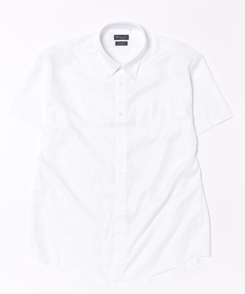 TOKYO SHIRTS（トウキョウシャツ）の「【超形態安定】【接触冷感】 形態安定ノンアイロン ボタンダウン 半袖ビジネスワイシャツ （大きいサイズ）（ビジネスシャツ・メンズ・ホワイト・首回り45cm/首回り47cm）」の6枚目の写真