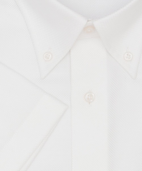 TOKYO SHIRTS（トウキョウシャツ）の「【超形態安定】【接触冷感】 形態安定ノンアイロン ボタンダウン 半袖ビジネスワイシャツ （大きいサイズ）（ビジネスシャツ・メンズ・ホワイト・首回り45cm/首回り47cm）」の3枚目の写真