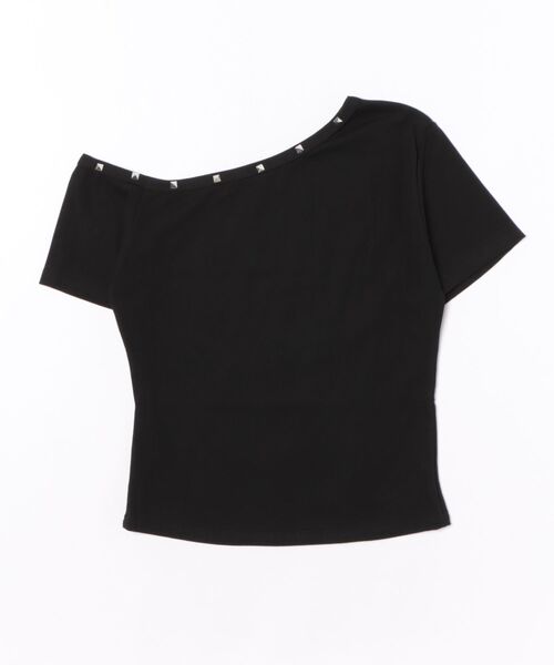 Ritzy（リッツィー）の「ハトメネック アシンメトリー 半袖タイトトップス（Tシャツ/カットソー・レディース・ブラック・L/XL/M）」の10枚目の写真