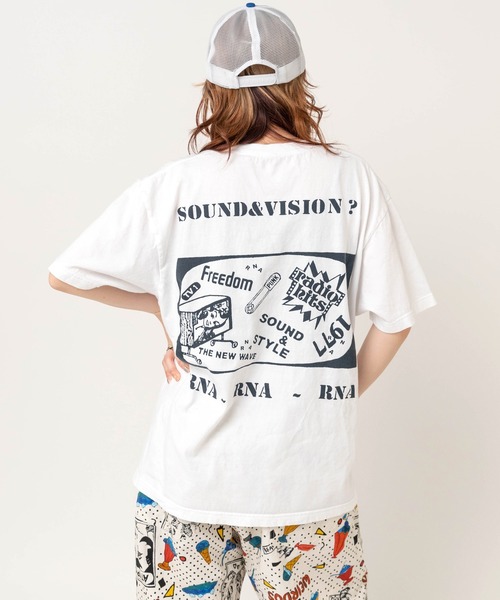 RNA（アールエヌエー）の「M2727 キャットギタープリントT（Tシャツ/カットソー・レディース・パープル/ブラック/ホワイト・MEDIUM）」の6枚目の写真