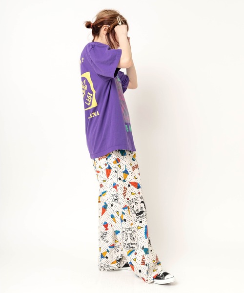RNA（アールエヌエー）の「M2727 キャットギタープリントT（Tシャツ/カットソー・レディース・パープル/ブラック/ホワイト・MEDIUM）」の22枚目の写真