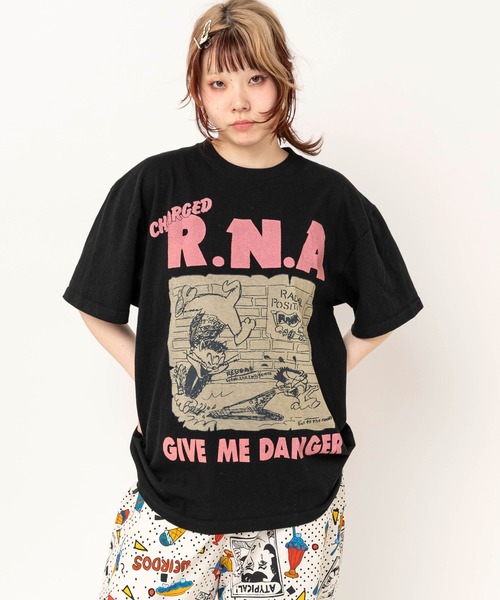 RNA（アールエヌエー）の「M2727 キャットギタープリントT（Tシャツ/カットソー・レディース・パープル/ブラック/ホワイト・MEDIUM）」の9枚目の写真