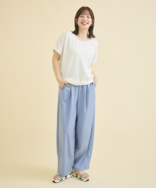meeny miny（ミーニーマイニー）の「【おひさま牧場】  ｢バク｣ワンポイント刺繍Tシャツ（Tシャツ/カットソー・レディース・ブラック/ホワイト・M-L/S-M）」の3枚目の写真