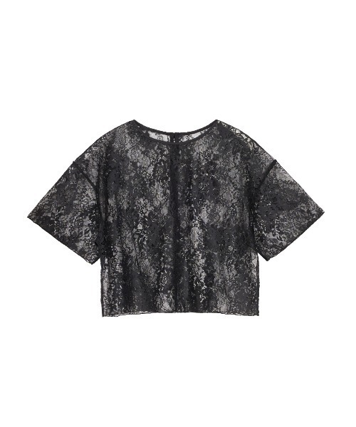 ELCHELE（エルチェレ）の「LACE UNIVERSAL TEE（Tシャツ/カットソー・レディース・ブラック/オフホワイト・FREE）」の4枚目の写真