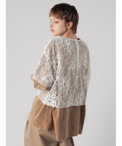 ELCHELE（エルチェレ）の「LACE UNIVERSAL TEE（Tシャツ/カットソー・レディース・ブラック/オフホワイト・FREE）」の13枚目の写真