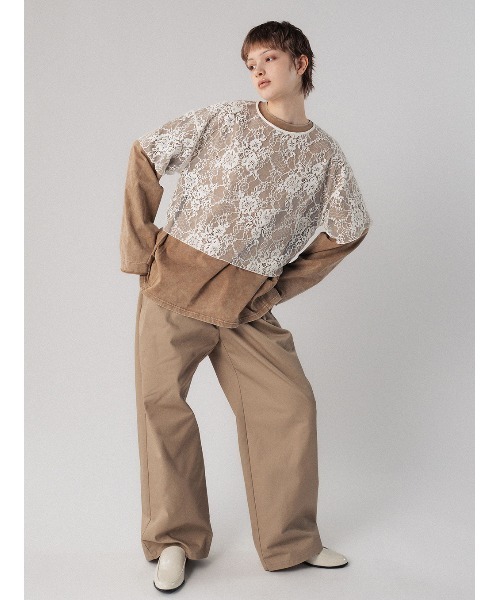 ELCHELE（エルチェレ）の「LACE UNIVERSAL TEE（Tシャツ/カットソー・レディース・ブラック/オフホワイト・FREE）」の14枚目の写真