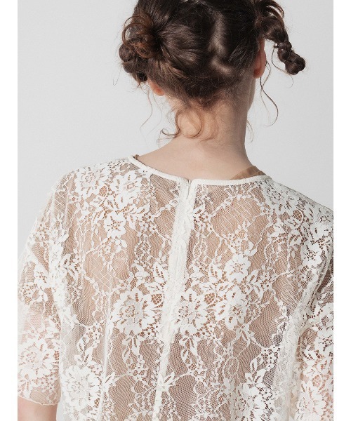 ELCHELE（エルチェレ）の「LACE UNIVERSAL TEE（Tシャツ/カットソー・レディース・ブラック/オフホワイト・FREE）」の10枚目の写真