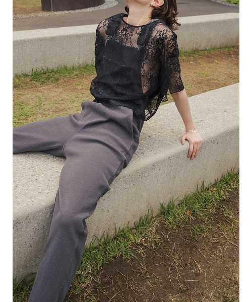 ELCHELE（エルチェレ）の「LACE UNIVERSAL TEE（Tシャツ/カットソー・レディース・ブラック/オフホワイト・FREE）」の17枚目の写真