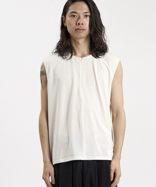 NO ID.(ノーアイディ)の「【NO ID.】Half ZIP Sleeveless Pullover / ハーフ ZIP スリーブレス プルオーバー(Tシャツ/カットソー・メンズ・ホワイト/ブラック/グレー・ONE SIZE)」の20枚目の写真