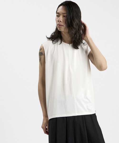NO ID.(ノーアイディ)の「【NO ID.】Half ZIP Sleeveless Pullover / ハーフ ZIP スリーブレス プルオーバー(Tシャツ/カットソー・メンズ・ホワイト/ブラック/グレー・ONE SIZE)」の21枚目の写真