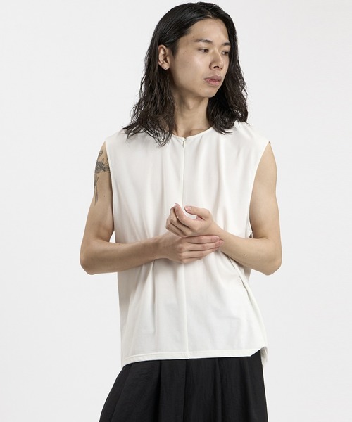 NO ID.(ノーアイディ)の「【NO ID.】Half ZIP Sleeveless Pullover / ハーフ ZIP スリーブレス プルオーバー(Tシャツ/カットソー・メンズ・ホワイト/ブラック/グレー・ONE SIZE)」の22枚目の写真
