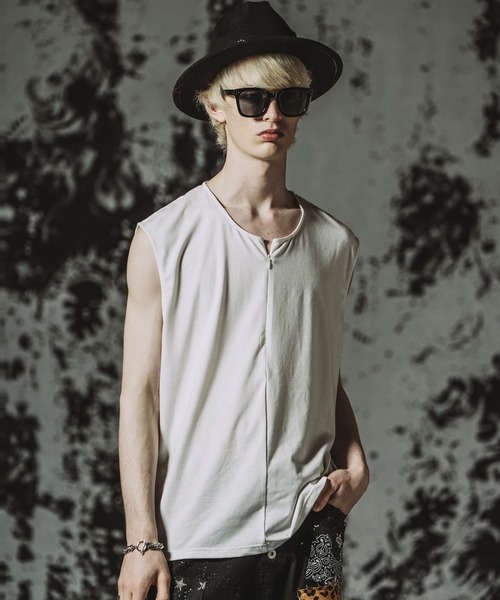 NO ID.(ノーアイディ)の「【NO ID.】Half ZIP Sleeveless Pullover / ハーフ ZIP スリーブレス プルオーバー(Tシャツ/カットソー・メンズ・ホワイト/ブラック/グレー・ONE SIZE)」の5枚目の写真