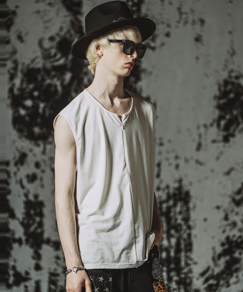NO ID.(ノーアイディ)の「【NO ID.】Half ZIP Sleeveless Pullover / ハーフ ZIP スリーブレス プルオーバー(Tシャツ/カットソー・メンズ・ホワイト/ブラック/グレー・ONE SIZE)」の6枚目の写真
