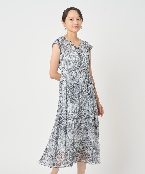 ANAYI(アナイ)の「カレイドミラープリントノースリーブ ワンピース(ワンピース・レディース・ブラック/ターコイズブルー・36/38/34)」の3枚目の写真