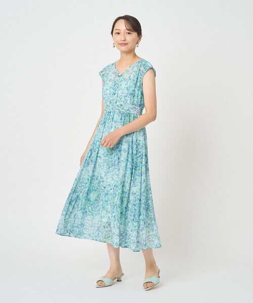 ANAYI(アナイ)の「カレイドミラープリントノースリーブ ワンピース(ワンピース・レディース・ブラック/ターコイズブルー・36/38/34)」の16枚目の写真