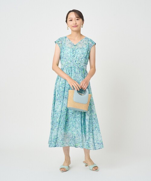 ANAYI(アナイ)の「カレイドミラープリントノースリーブ ワンピース(ワンピース・レディース・ブラック/ターコイズブルー・36/38/34)」の17枚目の写真