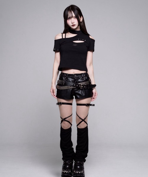 REFLEM(レフレム)の「『REFLEM/レフレム』カットデザインワンショルトップス(Tシャツ/カットソー・レディース・ブラック/ホワイト・M/L)」の6枚目の写真