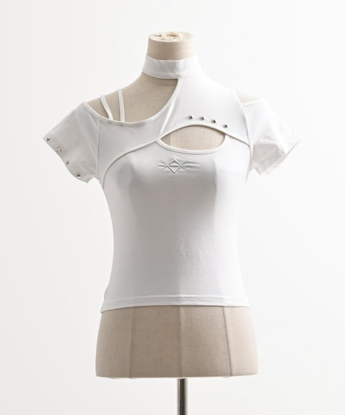 REFLEM(レフレム)の「『REFLEM/レフレム』カットデザインワンショルトップス(Tシャツ/カットソー・レディース・ブラック/ホワイト・M/L)」の17枚目の写真