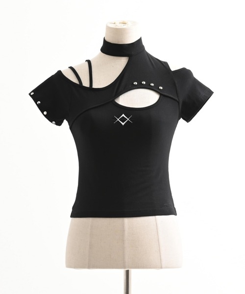 REFLEM(レフレム)の「『REFLEM/レフレム』カットデザインワンショルトップス(Tシャツ/カットソー・レディース・ブラック/ホワイト・M/L)」の13枚目の写真