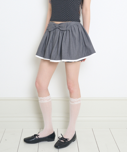 ILLIGO（イリゴ）の「ボウパンプキンスカートパンツチャコール（スカート・レディース・その他・SMALL/MEDIUM）」の2枚目の写真