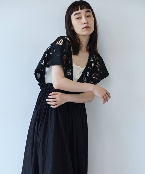 flaeu(フラユ)の「Lace Gather Dress(ワンピース・レディース・ホワイト/ブラック・FREE)」の14枚目の写真