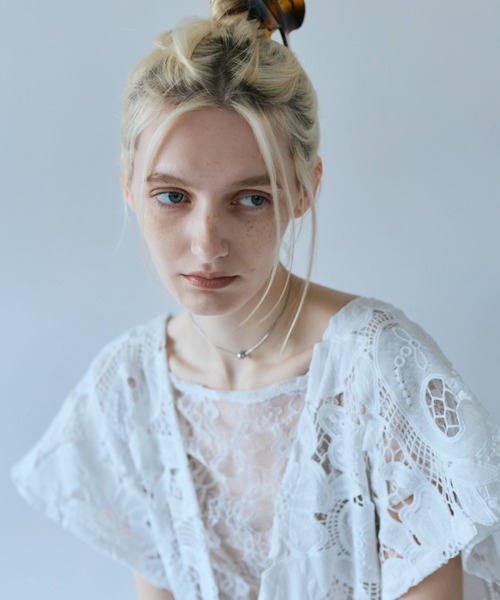 flaeu(フラユ)の「Lace Gather Dress(ワンピース・レディース・ホワイト/ブラック・FREE)」の20枚目の写真