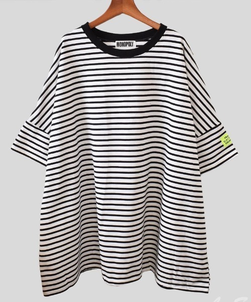 Flugge（フラッジー）の「半袖ボーダーTシャツ（Tシャツ/カットソー・レディース・ブラック・FREE）」の4枚目の写真