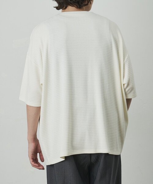 COLONY 2139(コロニートゥーワンスリーナイン)の「ジャガードボーダー半袖Tシャツ(Tシャツ/カットソー・メンズ・ブラック/ホワイト/カーキ・LARGE/MEDIUM)」の5枚目の写真