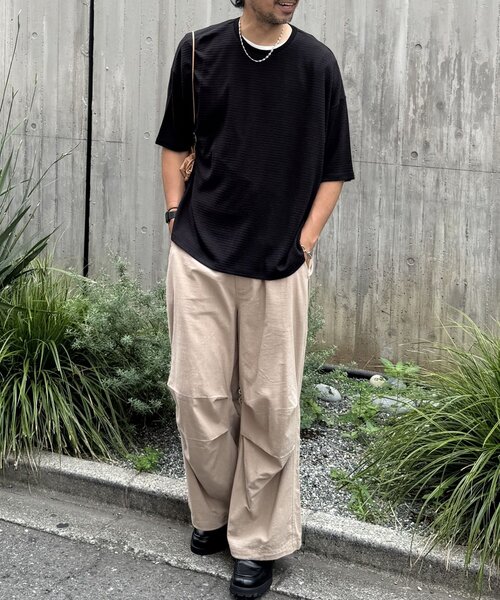 COLONY 2139(コロニートゥーワンスリーナイン)の「ジャガードボーダー半袖Tシャツ(Tシャツ/カットソー・メンズ・ブラック/ホワイト/カーキ・LARGE/MEDIUM)」の15枚目の写真