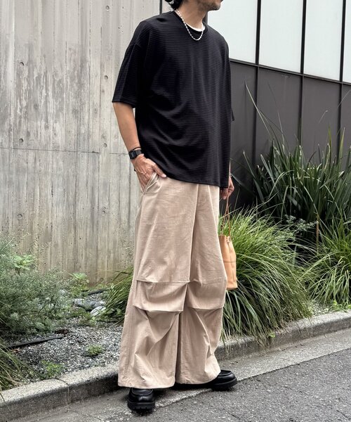 COLONY 2139(コロニートゥーワンスリーナイン)の「ジャガードボーダー半袖Tシャツ(Tシャツ/カットソー・メンズ・ブラック/ホワイト/カーキ・LARGE/MEDIUM)」の19枚目の写真