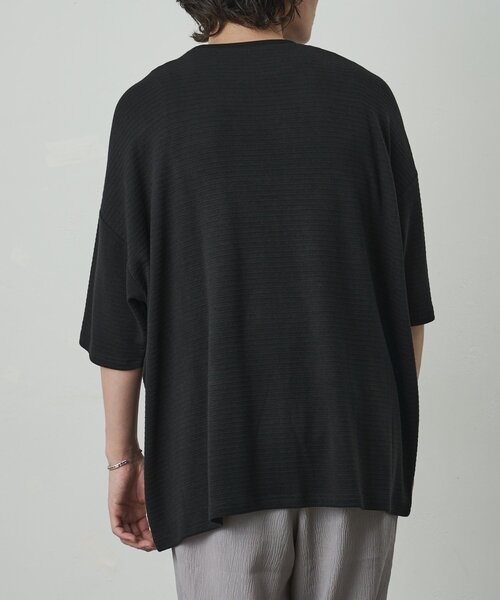 COLONY 2139(コロニートゥーワンスリーナイン)の「ジャガードボーダー半袖Tシャツ(Tシャツ/カットソー・メンズ・ブラック/ホワイト/カーキ・LARGE/MEDIUM)」の22枚目の写真