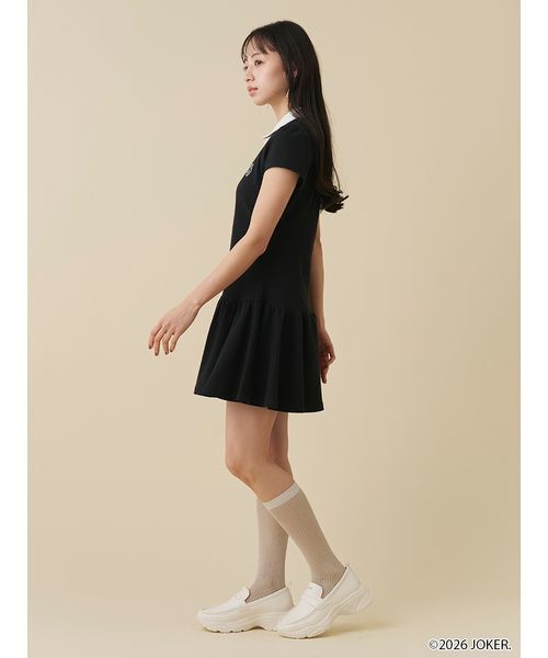 SNIDEL（スナイデル）の「【PINGU(TM)】ポロカットミニワンピース（ワンピース・レディース・アイボリー/ブラック/ネイビー・F）」の4枚目の写真